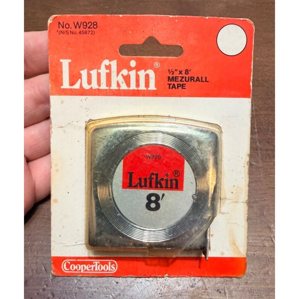 Vintage Lufkin 8ft Tape Measure W928 New Old Stock USA NOS